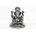Handmade India Ganesha Ganesh God Idol Figurine 70% Pure Silver Figure Statue H1